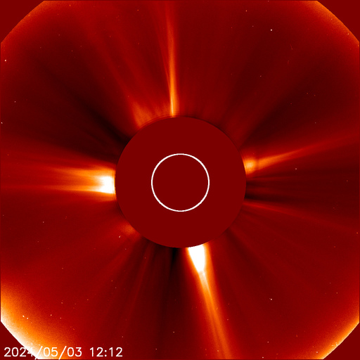 SOHO LASCO C2 Latest Image Изображение солнечного ветра