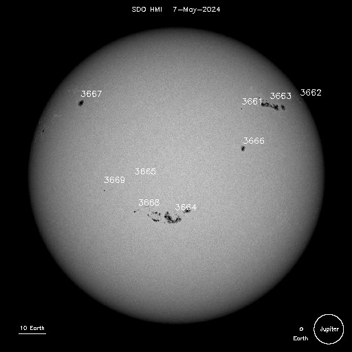 Click to enlarge image of SOHO MDI Sun Spots