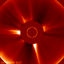 Le Soleil vu par l'instrument LASCO C2 de SOHO