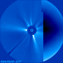 Le Soleil vu par l'instrument LASCO C3 de SOHO