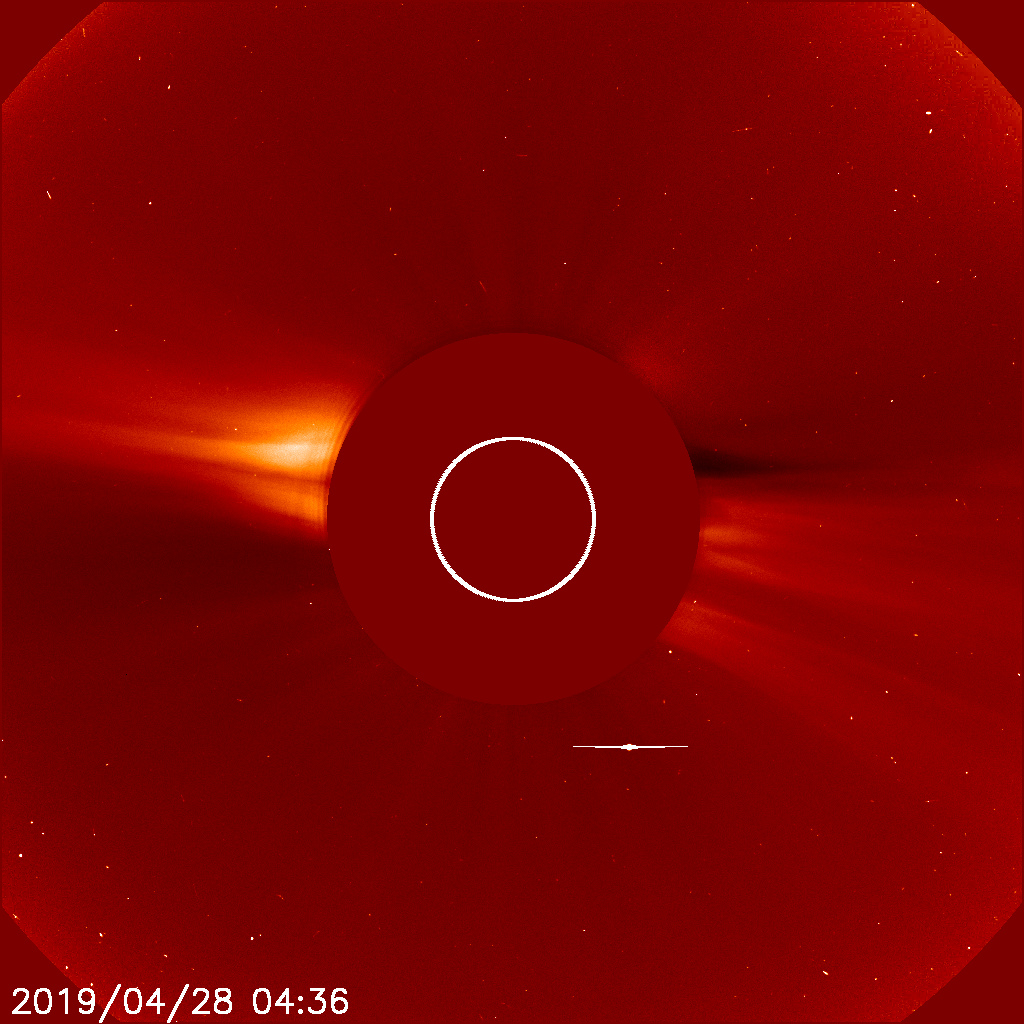 SOHO - SOME SPACE OBJECTS STILL VISIBLE 20190428_0436_c2_1024